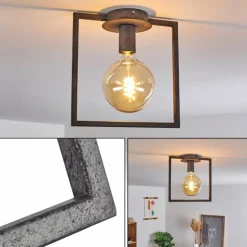 Plafonnier Guinan Gris, Noir, 1 lumière