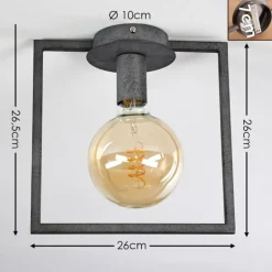 Plafonnier Guinan Gris, Noir, 1 lumière