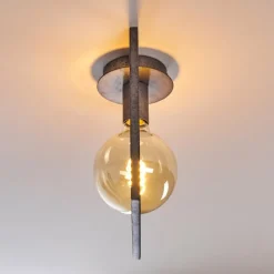 Plafonnier Guinan Gris, Noir, 1 lumière