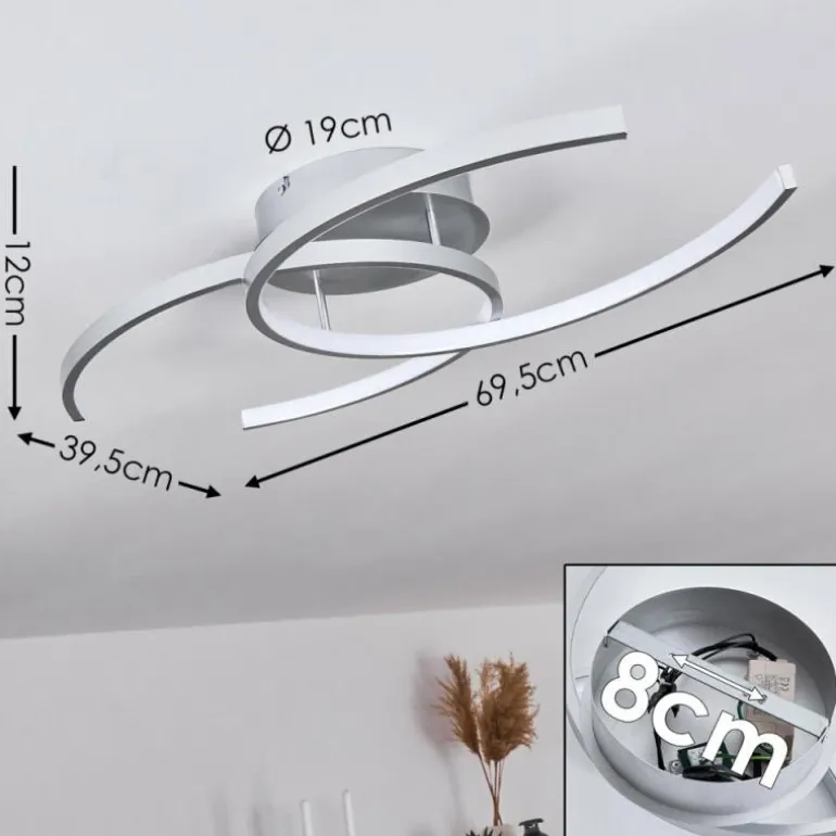 Plafonnier Guinea LED Titane, 2 lumières