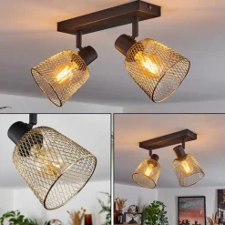 Plafonnier Guitton Noir, 2 lumières