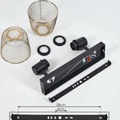 Plafonnier Guitton Noir, 2 lumières