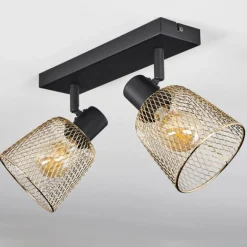 Plafonnier Guitton Noir, 2 lumières
