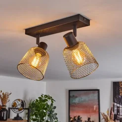 Plafonnier Guitton Noir, 2 lumières