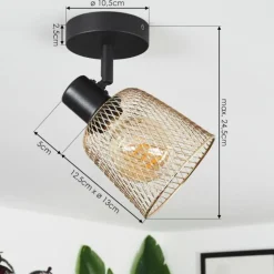 Plafonnier Guitton Noir, 1 lumière