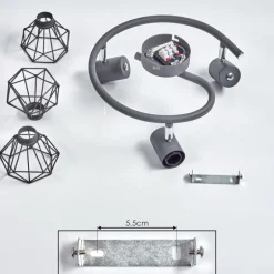 Plafonnier Gullspang Anthracite, Chrome, 3 lumières