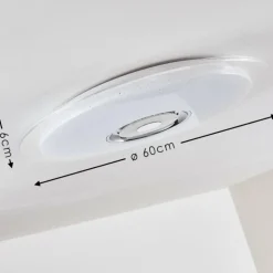 Plafonnier Haderup LED Chrome, Blanc, 1 lumière, Télécommandes