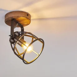 Plafonnier Haervej Bois foncé, Noir, 1 lumière