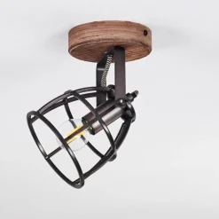 Plafonnier Haervej Bois foncé, Noir, 1 lumière