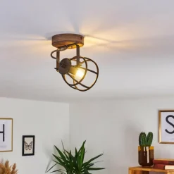 Plafonnier Haervej Bois foncé, Noir, 1 lumière