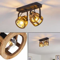 Plafonnier Haervej Noir, 2 lumières