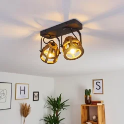 Plafonnier Haervej Noir, 2 lumières