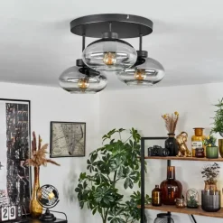 Plafonnier Haikala Clair, Fumé, 3 lumières