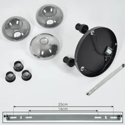 Plafonnier Haikala Clair, Fumé, 3 lumières