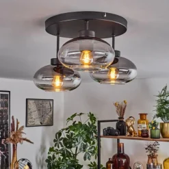 Plafonnier Haikala Clair, Fumé, 3 lumières