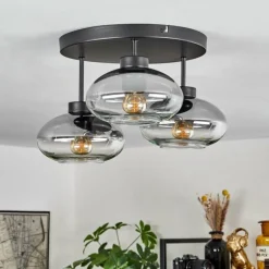 Plafonnier Haikala Clair, Fumé, 3 lumières