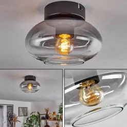 Plafonnier Haikala Clair, Fumé, 1 lumière