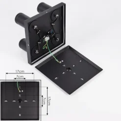 Plafonnier Hakamken LED Noir, 4 lumières