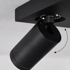 Plafonnier Hakamken LED Noir, 4 lumières