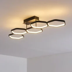 Plafonnier Halmstad LED Noir, 1 lumière