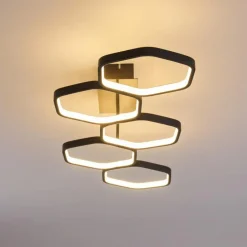 Plafonnier Halmstad LED Noir, 1 lumière