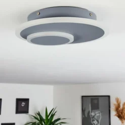 Plafonnier Harea LED Gris, 1 lumière