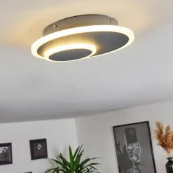 Plafonnier Harea LED Gris, 1 lumière