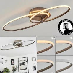 Plafonnier Harpeth LED Nickel mat, 1 lumière