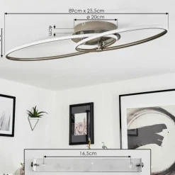 Plafonnier Harpeth LED Nickel mat, 1 lumière