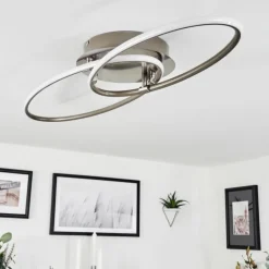 Plafonnier Harpeth LED Nickel mat, 1 lumière