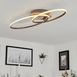 Plafonnier Harpeth LED Nickel mat, 1 lumière