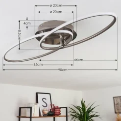 Plafonnier Harpeth LED Nickel mat, 1 lumière