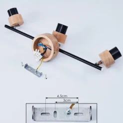 Plafonnier Harran Chrome, Écru, Noir, 3 lumières