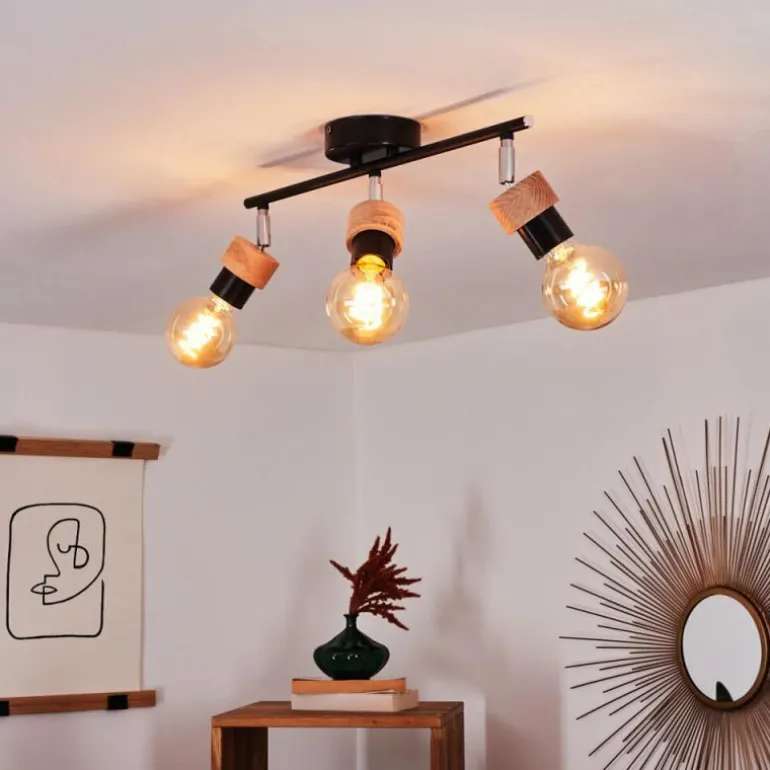 Plafonnier Harran Chrome, Noir, 3 lumières