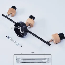 Plafonnier Harran Chrome, Noir, 3 lumières