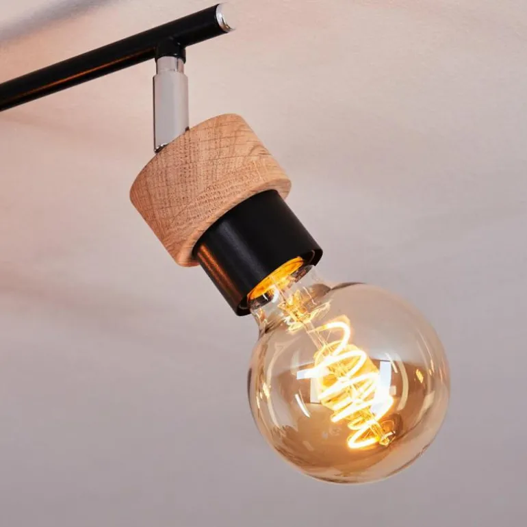 Plafonnier Harran Chrome, Noir, 3 lumières