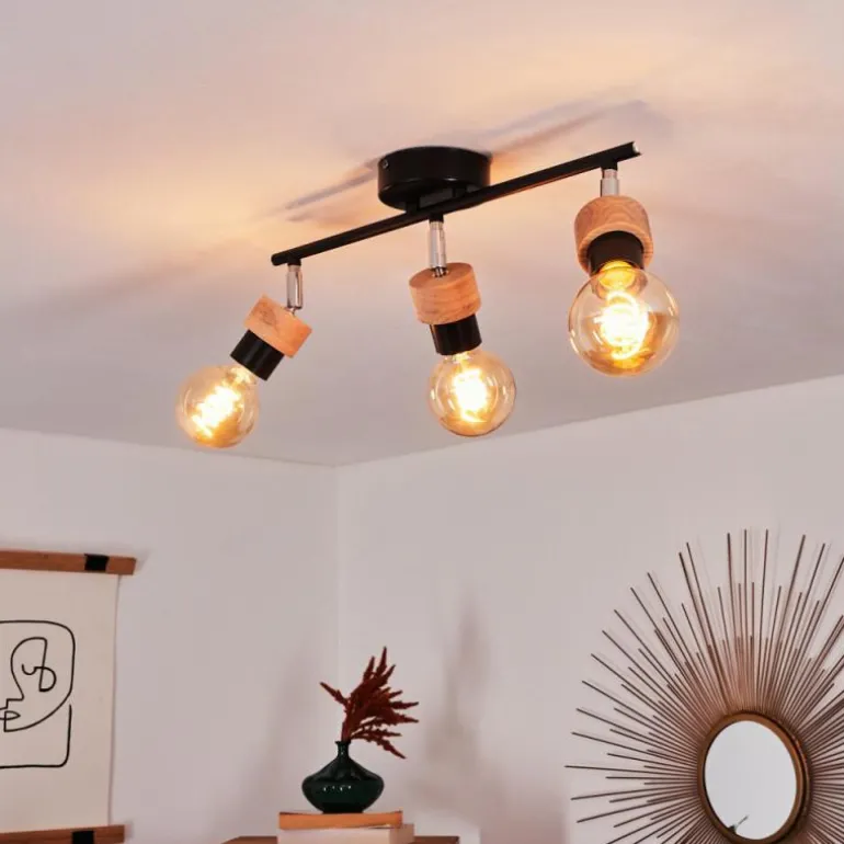 Plafonnier Harran Chrome, Noir, 3 lumières