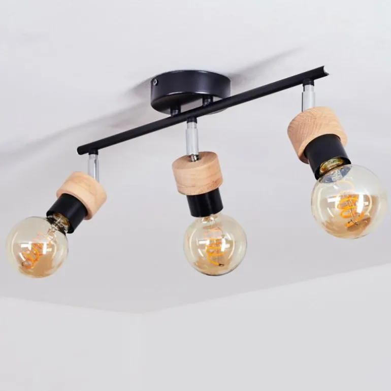 Plafonnier Harran Chrome, Noir, 3 lumières