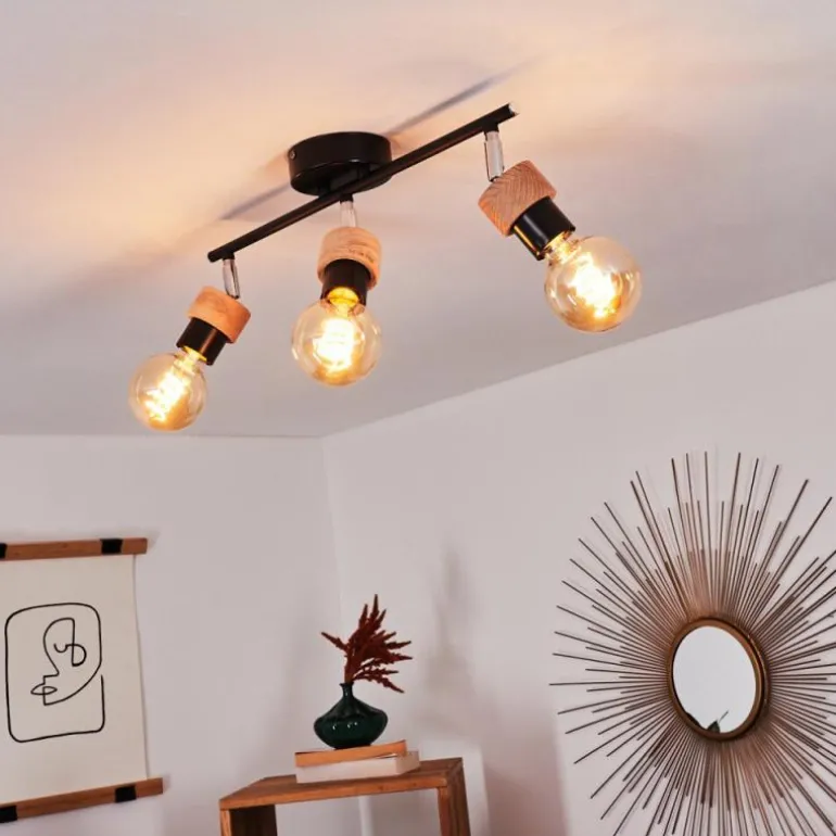 Plafonnier Harran Chrome, Noir, 3 lumières