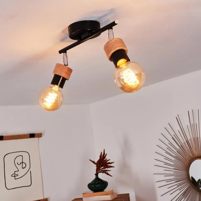 Plafonnier Harran Chrome, Noir, 2 lumières