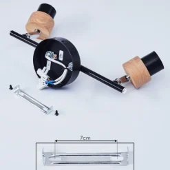 Plafonnier Harran Chrome, Noir, 2 lumières