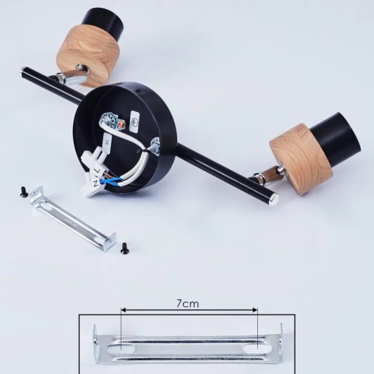 Plafonnier Harran Chrome, Noir, 2 lumières