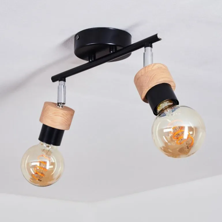 Plafonnier Harran Chrome, Noir, 2 lumières