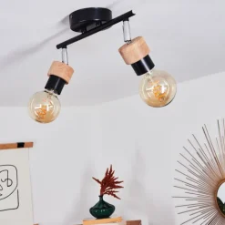 Plafonnier Harran Chrome, Noir, 2 lumières