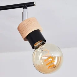 Plafonnier Harran Chrome, Écru, Noir, 4 lumières