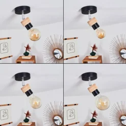 Plafonnier Harran Chrome, Noir, 1 lumière