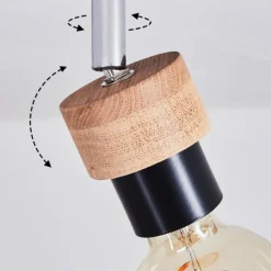 Plafonnier Harran Chrome, Noir, 1 lumière