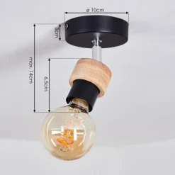 Plafonnier Harran Chrome, Noir, 1 lumière