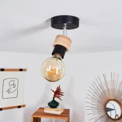 Plafonnier Harran Chrome, Noir, 1 lumière