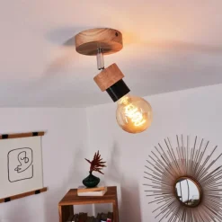 Plafonnier Harran Chrome, Écru, 1 lumière